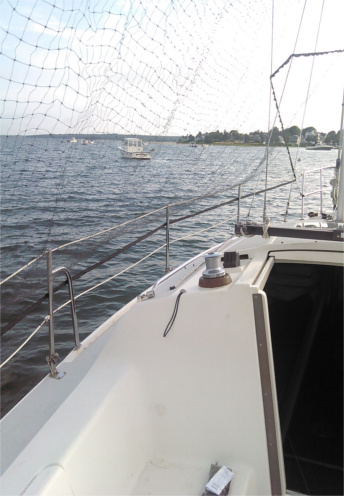 BDS100 Bird Deterrent System protecting a sailboat